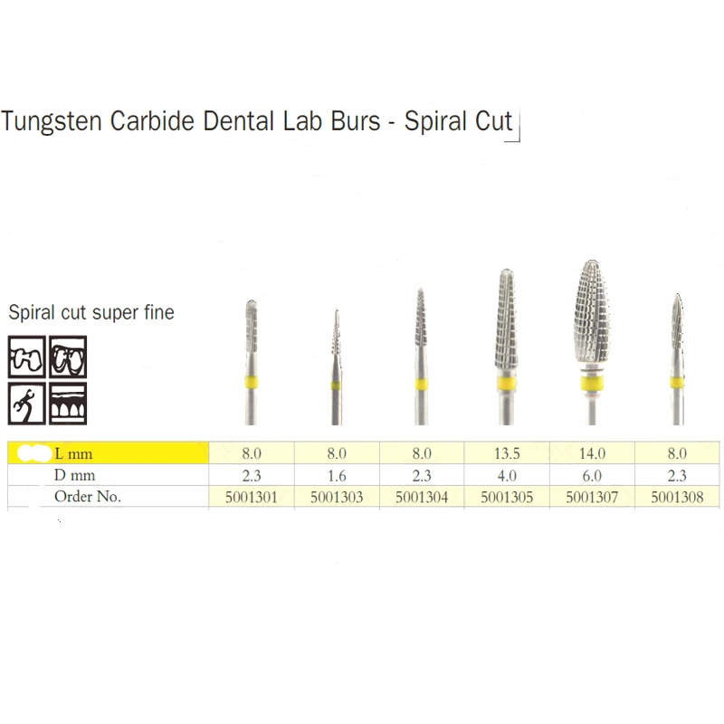 

Dental Lab Tungsten Carbide Low Speed Bur Spiral Cut Super Fine On Trimming Metal,Acrylic And Plaster Contouring Shank 2.35MM