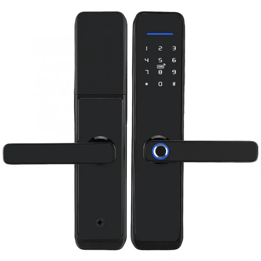 Электронная дверная ручка с Wi-Fi блокировка паролем сканер отпечатка пальца