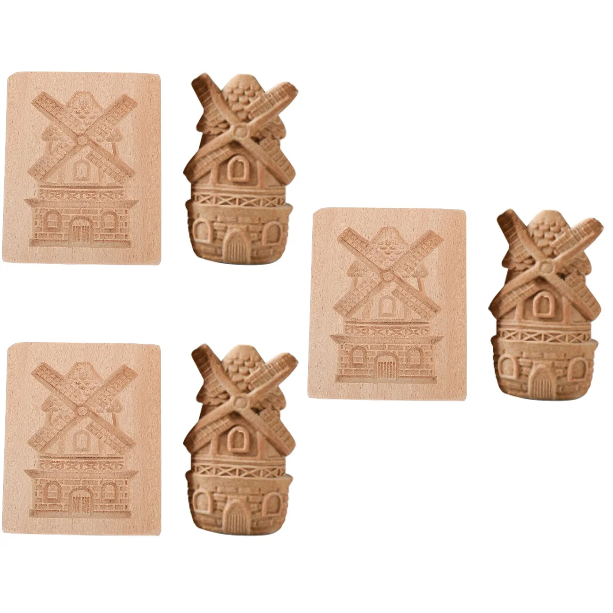

3 pcs Creative Biscuit Baking Mold Unique Dessert Molding Tool (Wood Color)
