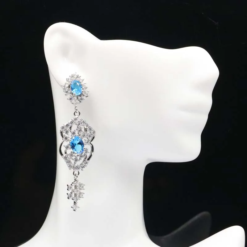 63x16 мм 2021 Новое поступление создан Париж голубой топаз дымчатый яркий с цирконием