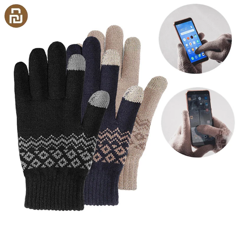 

2021 Winter FO 1 Pair Touch Screen Gloves Winter Warm Velvet Cycling Motorcycle Glove Full Finger Gloves