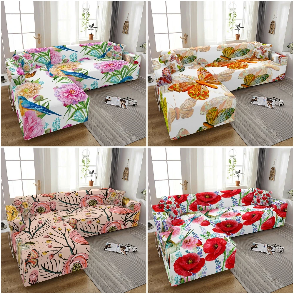 Floral Printing Sofa Cover Stretch For Living Room Couch Cover Longue Slipcover Sectional Sofa Cover For Living Room