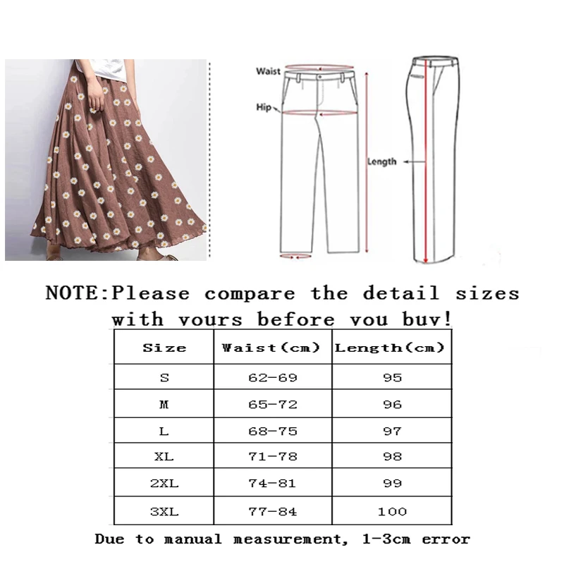 

Vangull Casual Small daisy Flower Printted Women Skirts High Waist Big Hem Female Skirt 2021 Summer New Fashion Ladys Skirt