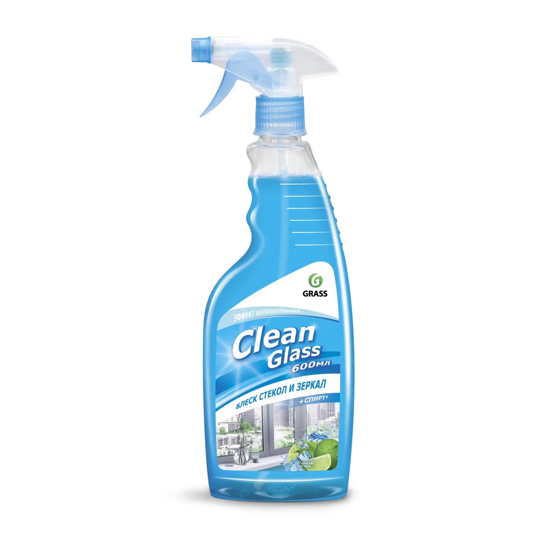 Clean Glass блеск стекол и зеркал (голубая лагуна) 600мл|Для чистки стекол| |