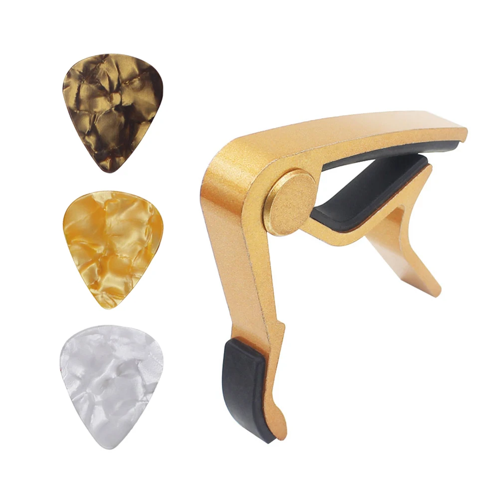 aluminium legierung gitarre capo 3 stücke picks für akustische elektrische klassische elektrische gitarre teile zubehör für drop