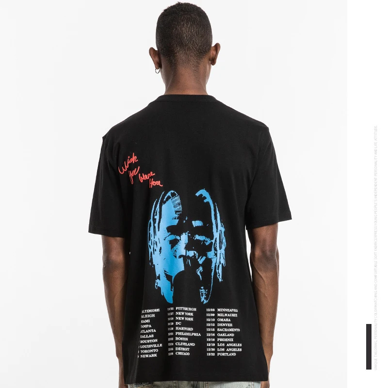 Трэвиса Скотта астромира тур футболка мужская хип-хоп Уличная 100% хлопок топ