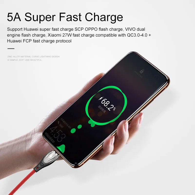 5А Type-c кабель для передачи данных 1 м супер быстрая зарядка Магнитный шнур Тип C