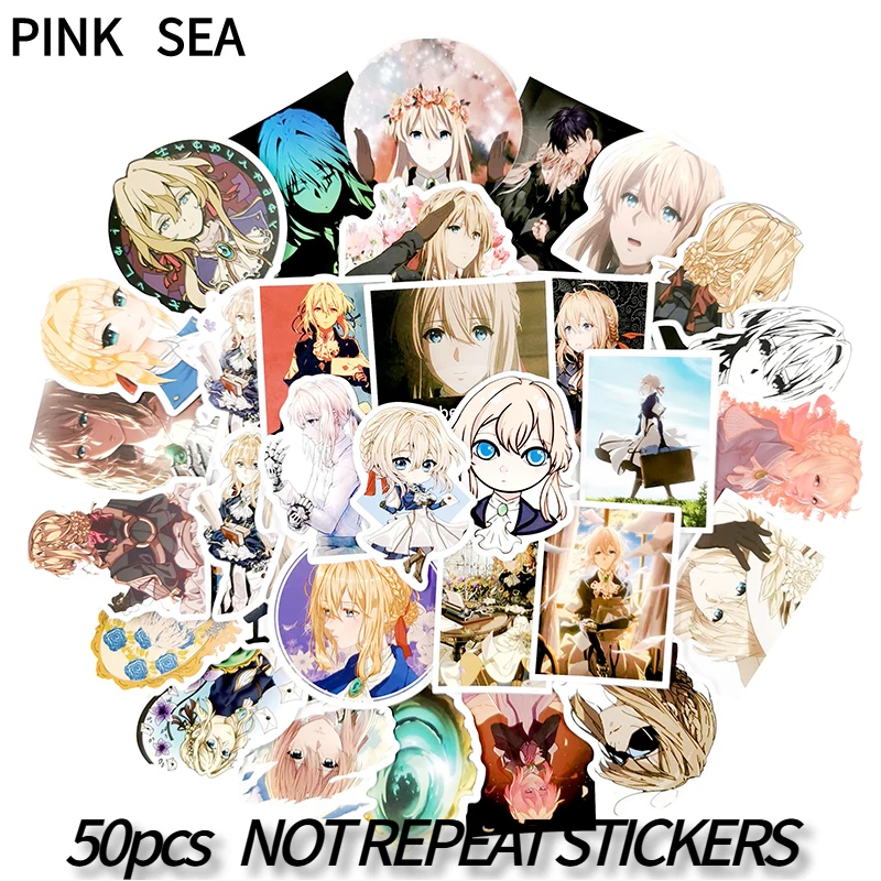 10/30/50Pcs/set Cartoon Anime Violet Evergarden Anime Waterproof Stickers For DIY Scrapbook Skateboard Snowboard Laptop Luggage