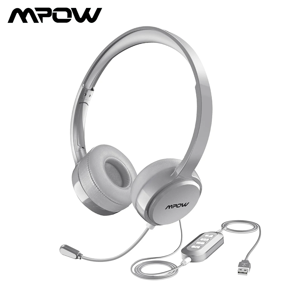 Mpow проводные наушники USB/3 5 мм разъем шумоподавление Гибкий микрофон гарнитура