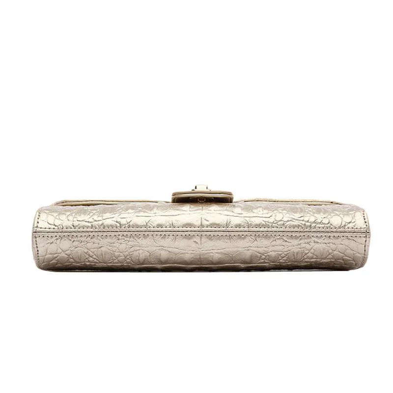 

New 2021 Real Cowhide Crocodile Pattern Chain Female bag high quality one-shoulder messenger bag famous brand clutch purse