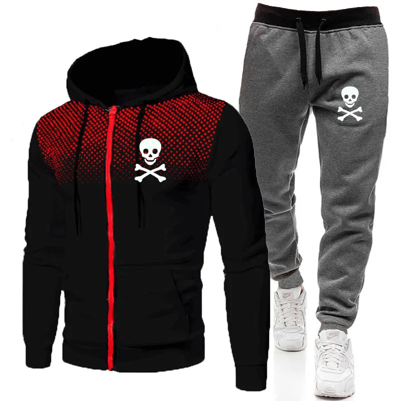 

Spring And Autumn New Sportswear Men's Brand Printed Hooded Sweatshirt + Pants Suit men's Pullover Casual Suit