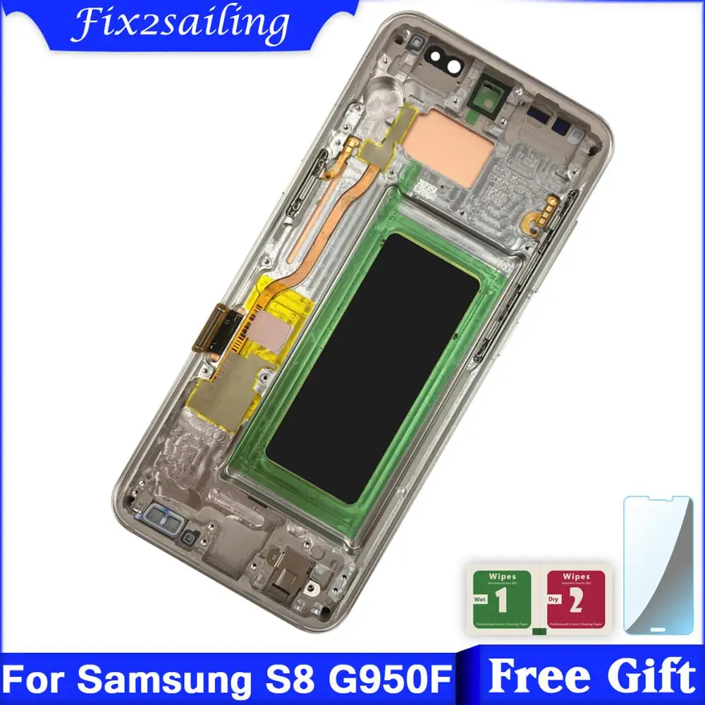 Супер AMOLED S8 LCD с рамкой Замена для SAMSUNG Galaxy G950 G950F дисплей сенсорный экран