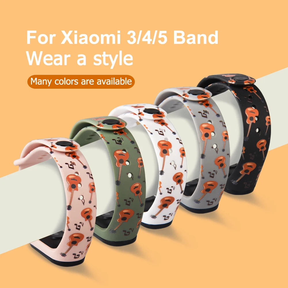 

For Xiaomi Mi Band 5 6 Strap Silicone Replacement Bracelet on miband 4 Mi5 Cartoon Wristbands for xiaomi mi band 5 band4 6 strap