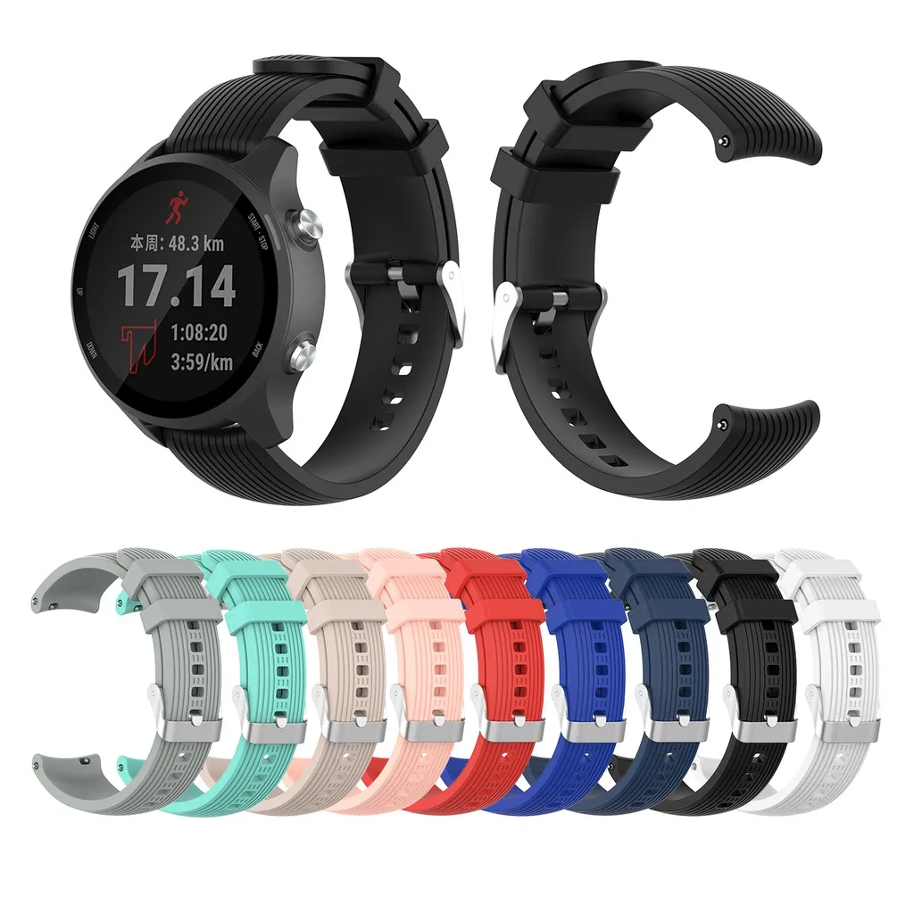 EiEuuk 20 мм быстросъемный мягкий силиконовый сменный ремешок для часов Garmin 645