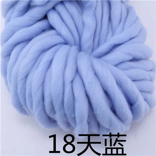 18 sky blue 250 г 36 м супер толстая натуральная Мериносовая Шерсть Толстые пряжи войлочная шерстяная фитильная пряжа для прядения ручного вязания пряжа зима теплая - Цвет: 18 sky blue