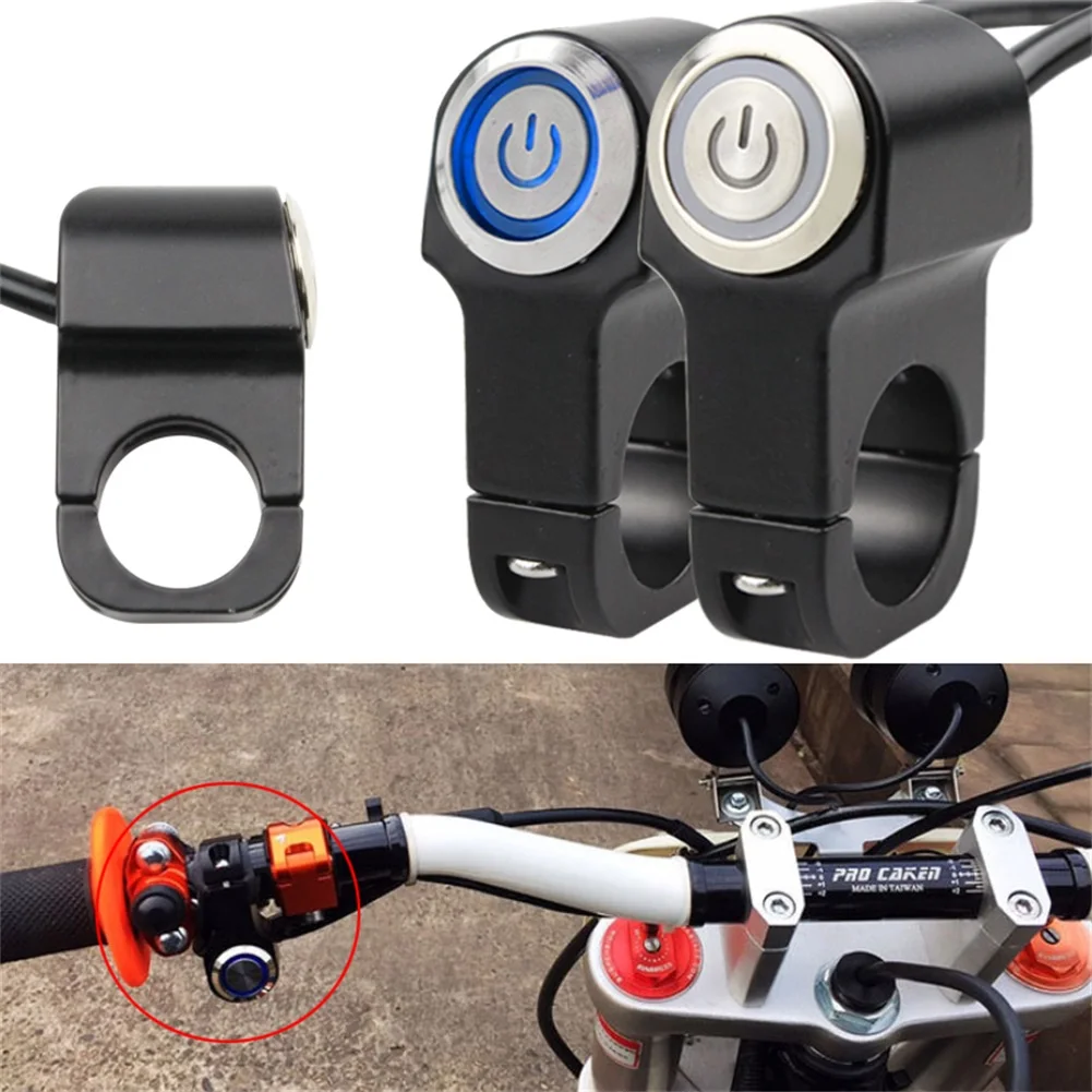 

Motorcycle Handlebar Switch 22mm Multifunctional Headlight Fog Light ON OFF Switch with Blue Backlit for Motorbike ATV Pit Bike