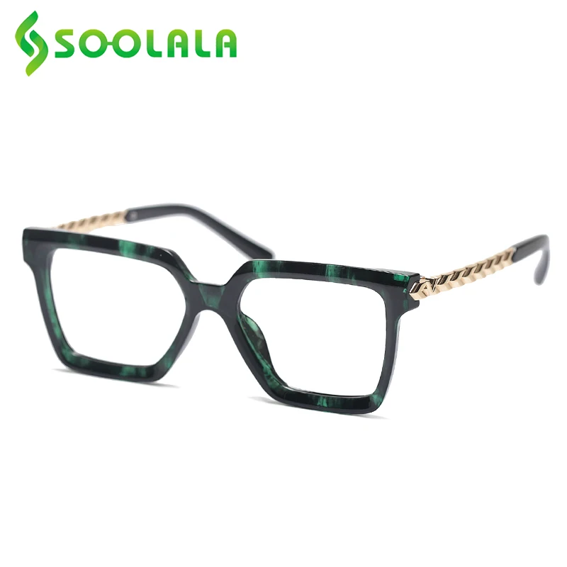 

SOOLALA 2021 Retro Square Reading Glasses Women Ladies Reader Farsighted Magnifying Presbyopic Glasses +0.5 0.75 1.0 2.0 to 4.0