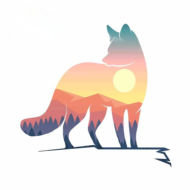

Creative Cartoon Fox Funny Car Stickers Sunscreen Decal Car Accessories Waterproof Vinyl Decal