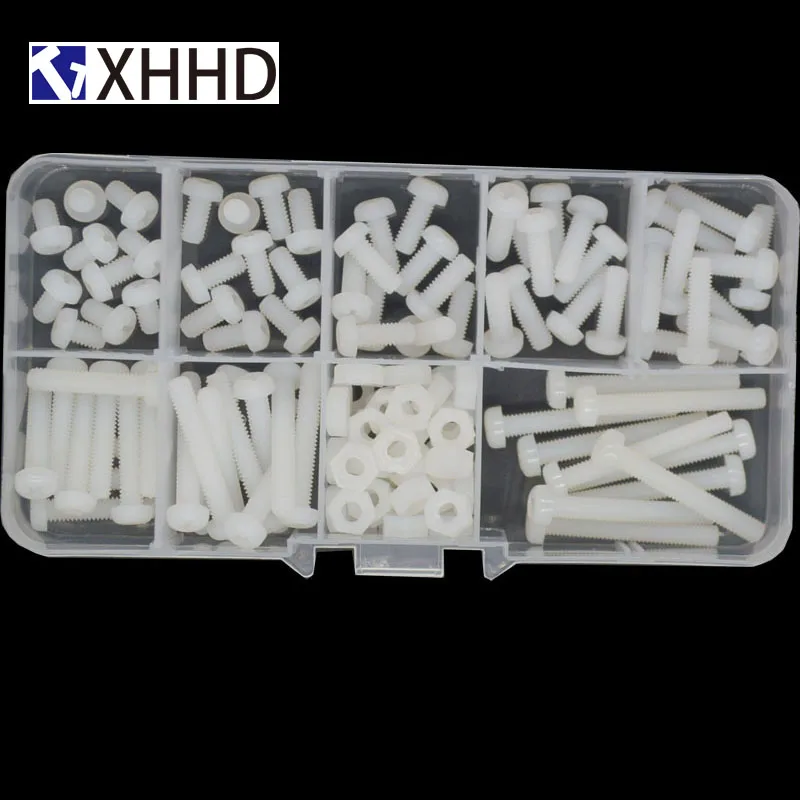 Белая нейлоновая головка M4 крестовые винты круглые пластиковые шестигранные