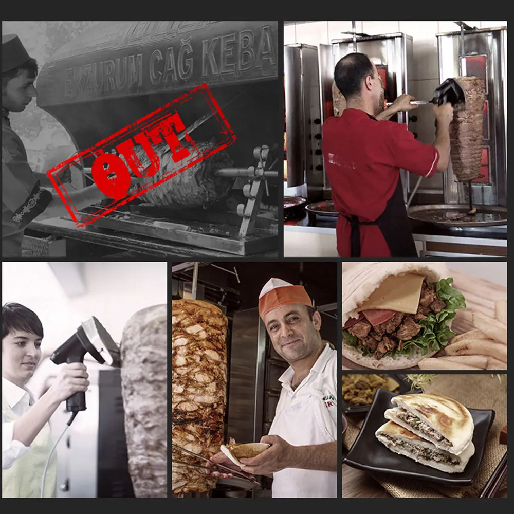 220V/110V Electric Kebab Slicer Commercial Doner Knife Shawarma Cutter Handheld Roast Meat Cutting Machine Gyro 100W |