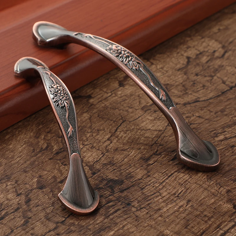 WV Классическая дверная ручка красная бронзовая дверь для кухонного шкафа