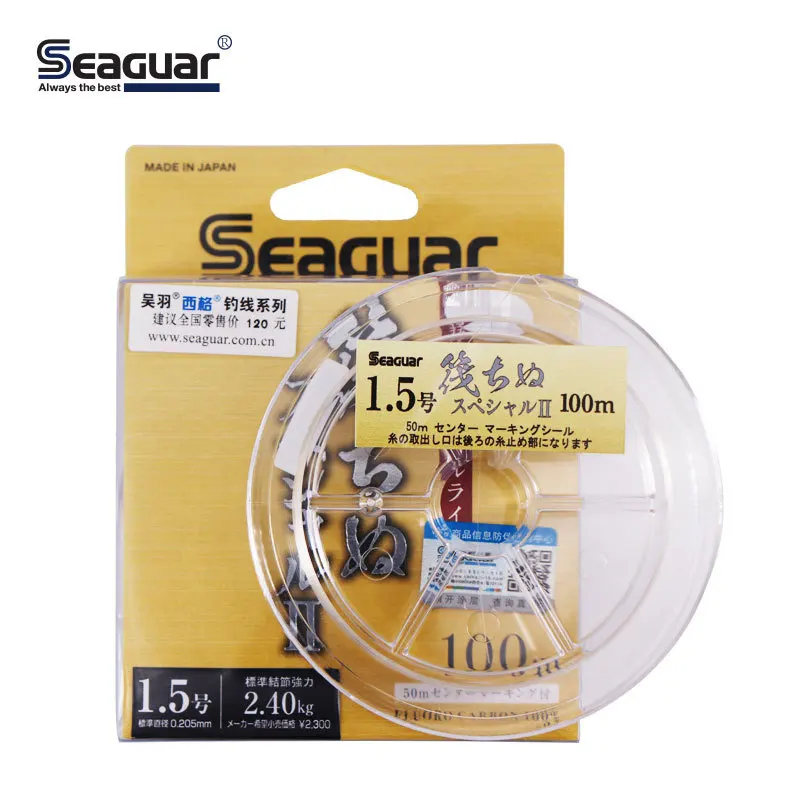 2018 SEAGUAR 100 м 100% фторуглеродная леска 1 75 кг 4 6 мощный хороший светильник