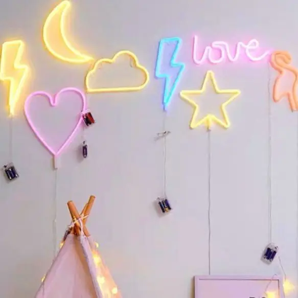 Led Neon Light Colorful Rainbow Sign for Room Home Party Wedding Decoration Xmas Gift Lamp | Лампы и освещение