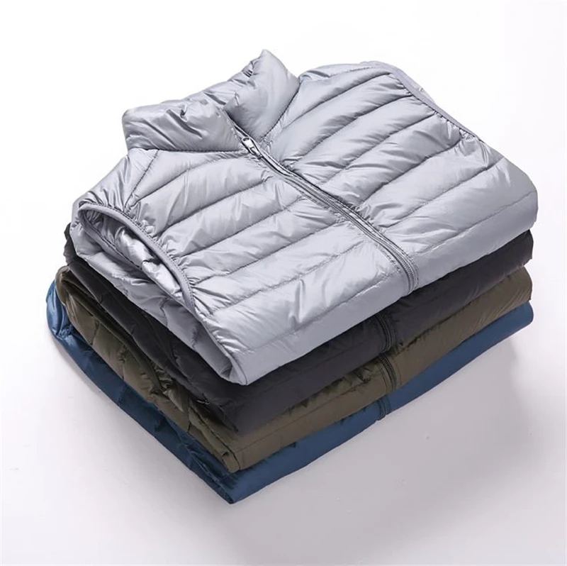 Winter New Men White Duck Down Vest Ultralight Sleeveless Vest Jacket Fashion Stand Collar Men Hot Sale Loose Vest Veste Homme