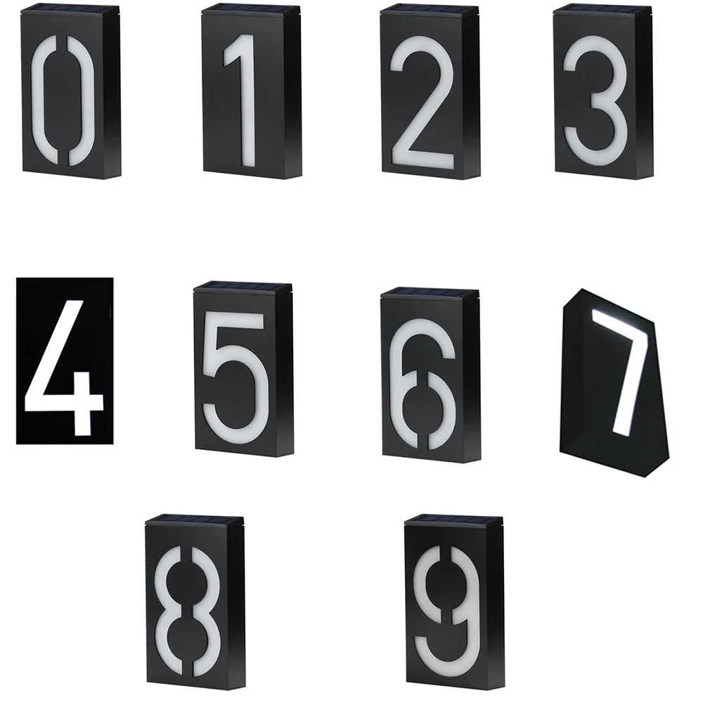 LED Solar Power Light Sign House Hotel Door Address Plaque Number Digits Plate Lamp Outdoor Home Wall new | Лампы и освещение