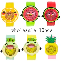 wholesale 10pcs kids watch cartoon radish watermelon pumpkin flower shape sports quartz watch for boys and girls exquisite clock
