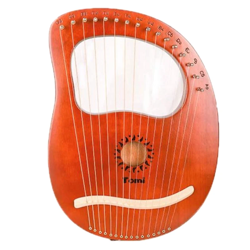 

16 металлических струн Lyre Harp Heptachord Solidwood красное дерево Lye Harp с настройкой гаечного ключа для любителей музыки начинающих детей взрослых