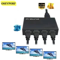 hdmi compatible 2 0 splitter 1 in 4 out full hd 4 port hub repeater amplifier converter for hdcp 4k dual display hdtv dvd ps 4 3