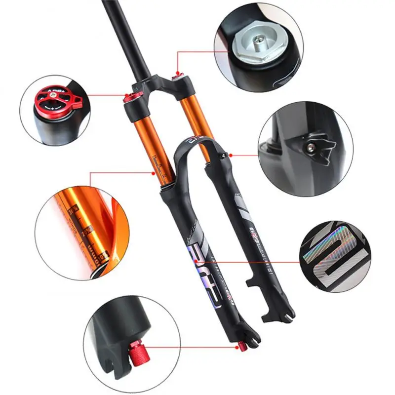 

Bicycle Fork Mountain Bike Double Air Chamber Front Fork Air Fork Damping Turtle Rabbit Adjustment 26 27.5 29 Air Pressure Shock