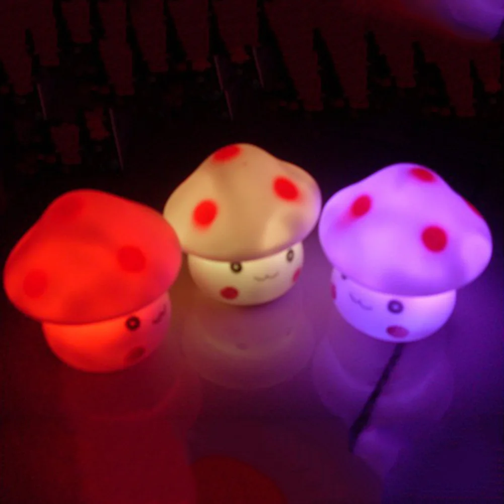 

Button Control Bedroom Colorful Practical Sleeping LED Lamp Cute Mushroom Shape Durable Fashion Night Light