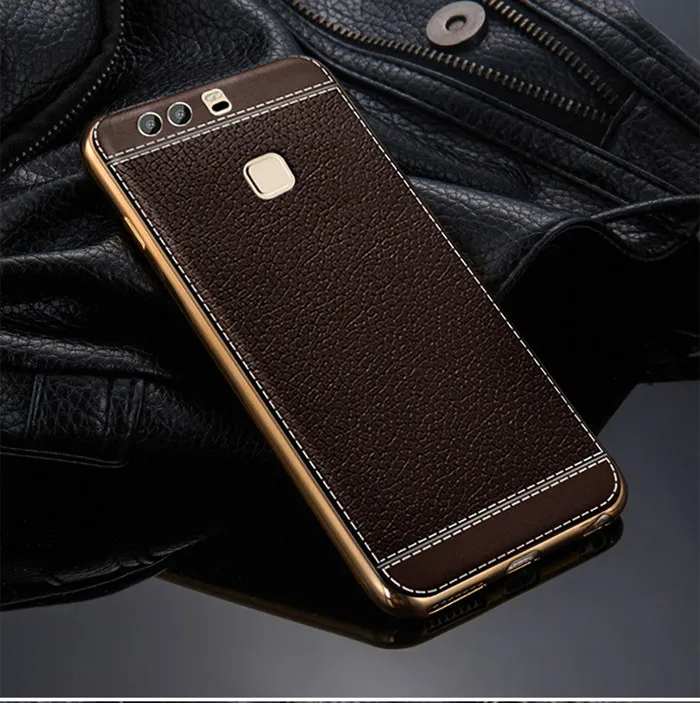 Luxury Litchi Business Leather Pattern Phone Case For Huawei P9 Plus P9plus Ultra Thin Soft Silicone Retro Cover Capa Coque |