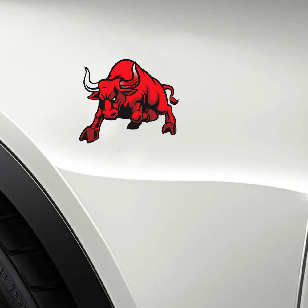 DSYCAR 1 пара Angry наклейка с быком Светоотражающая виниловая Автомобильная s