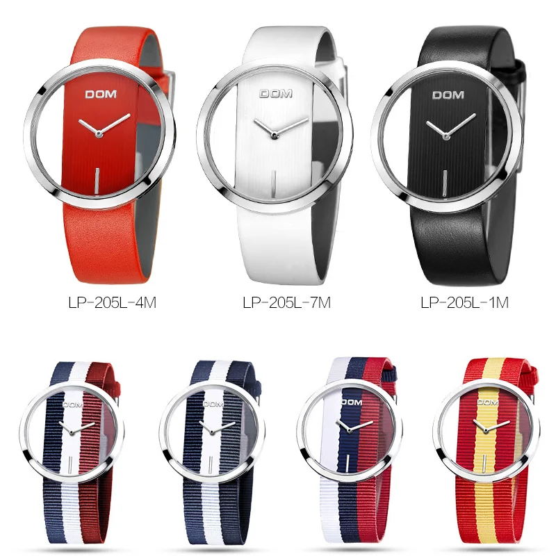 Часы для девочек Dom полые уникальный дизайн красный индивидуальный креативный