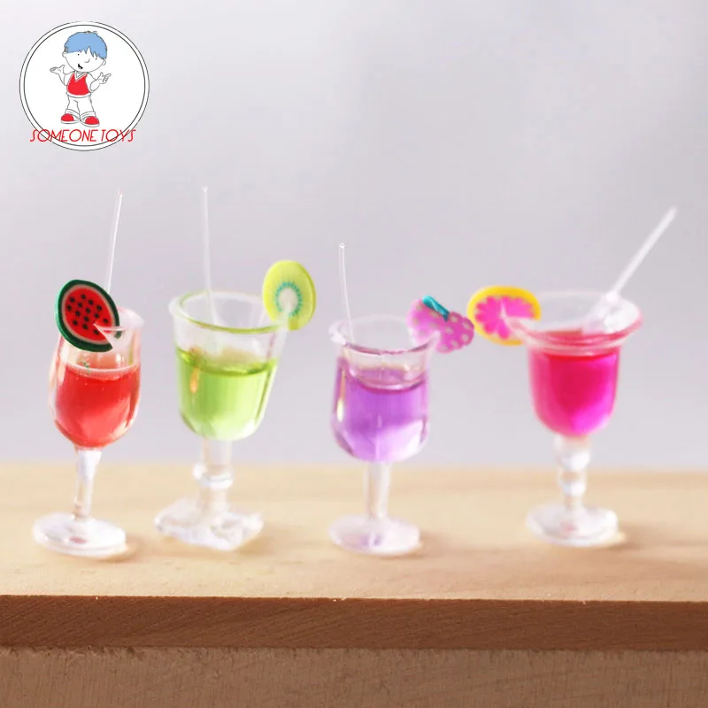 

1/12 Dollhouse Accessories Decoration Mini Wine glasses Model Miniature drink Cocktails Cups for 6" action body figure doll