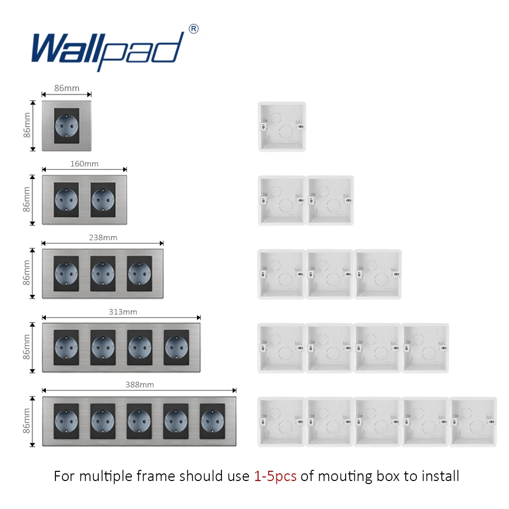 Настенный двухпозиционный выключатель с 3 розетками европейского стандарта Schuko