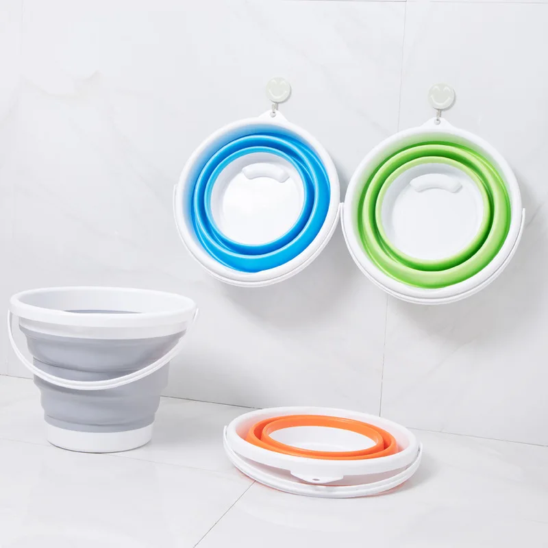 

5L Collapsible Bucket Portable Folding Bucket Lid Silicone Car Washing Bucket Children Outdoor Fishing Camp Room Bucket