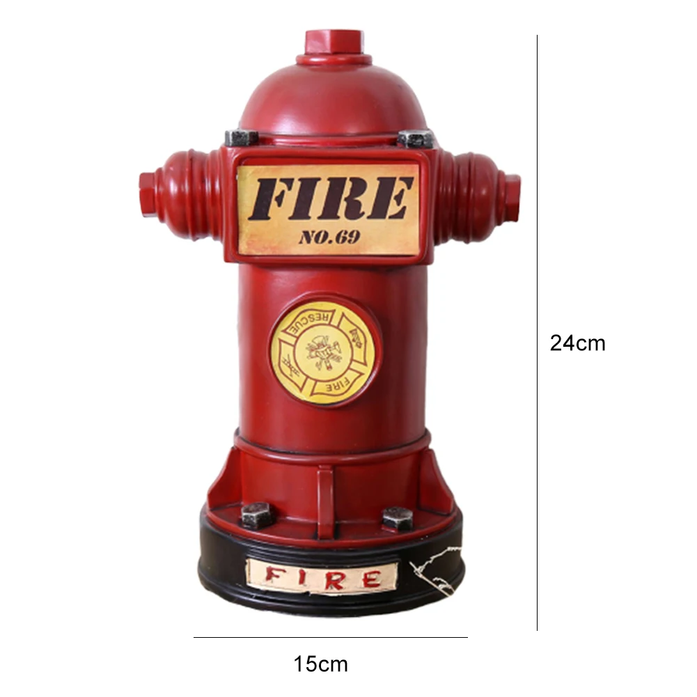 

1 Pc Vintage Fire Hydrant Piggy Bank Money Coins Saving Pot Desktop Ornament Decor For Home Living Room Red/Yellow Color