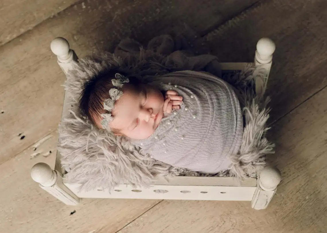 Newborn Photography Props Wood Hand-woven Basket Bed Crib Posing Furniture | Мать и ребенок
