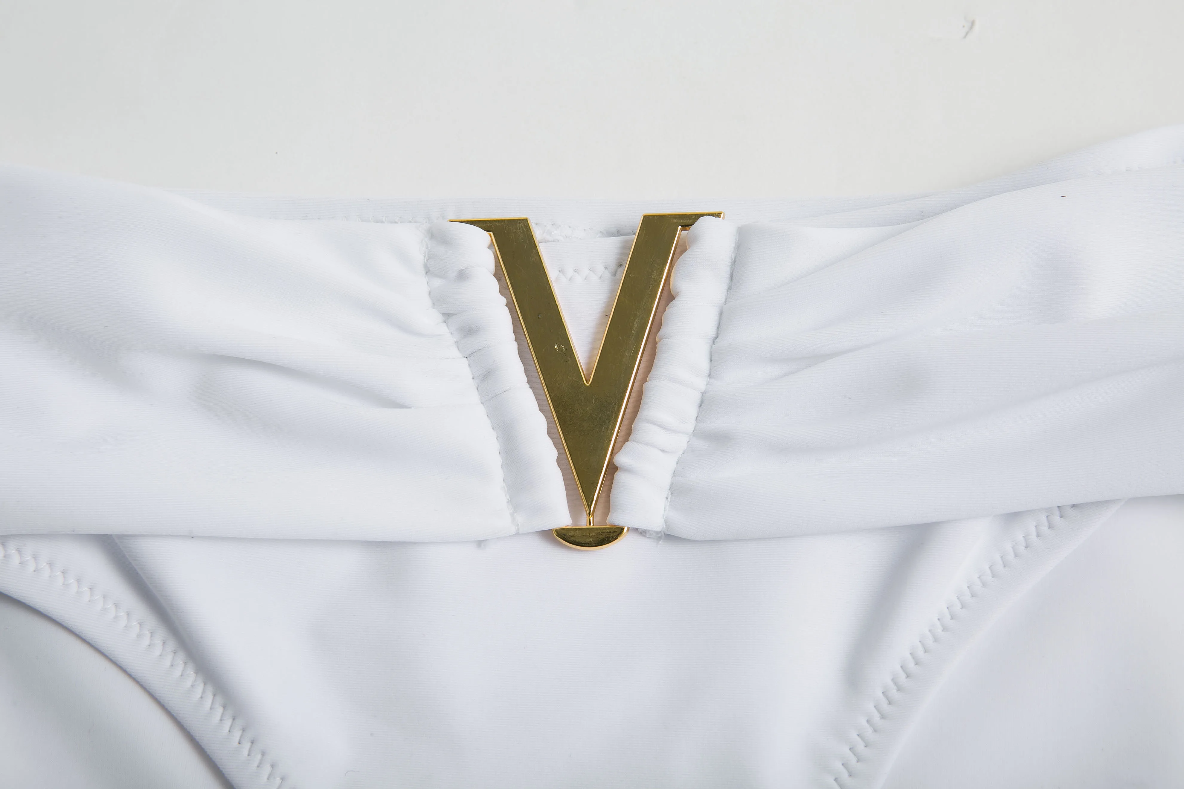 

White push up woman swimsuit 2020 new Summer beach sexy bikini set solid swimming suit for women swimwear Bandeau bathing suit