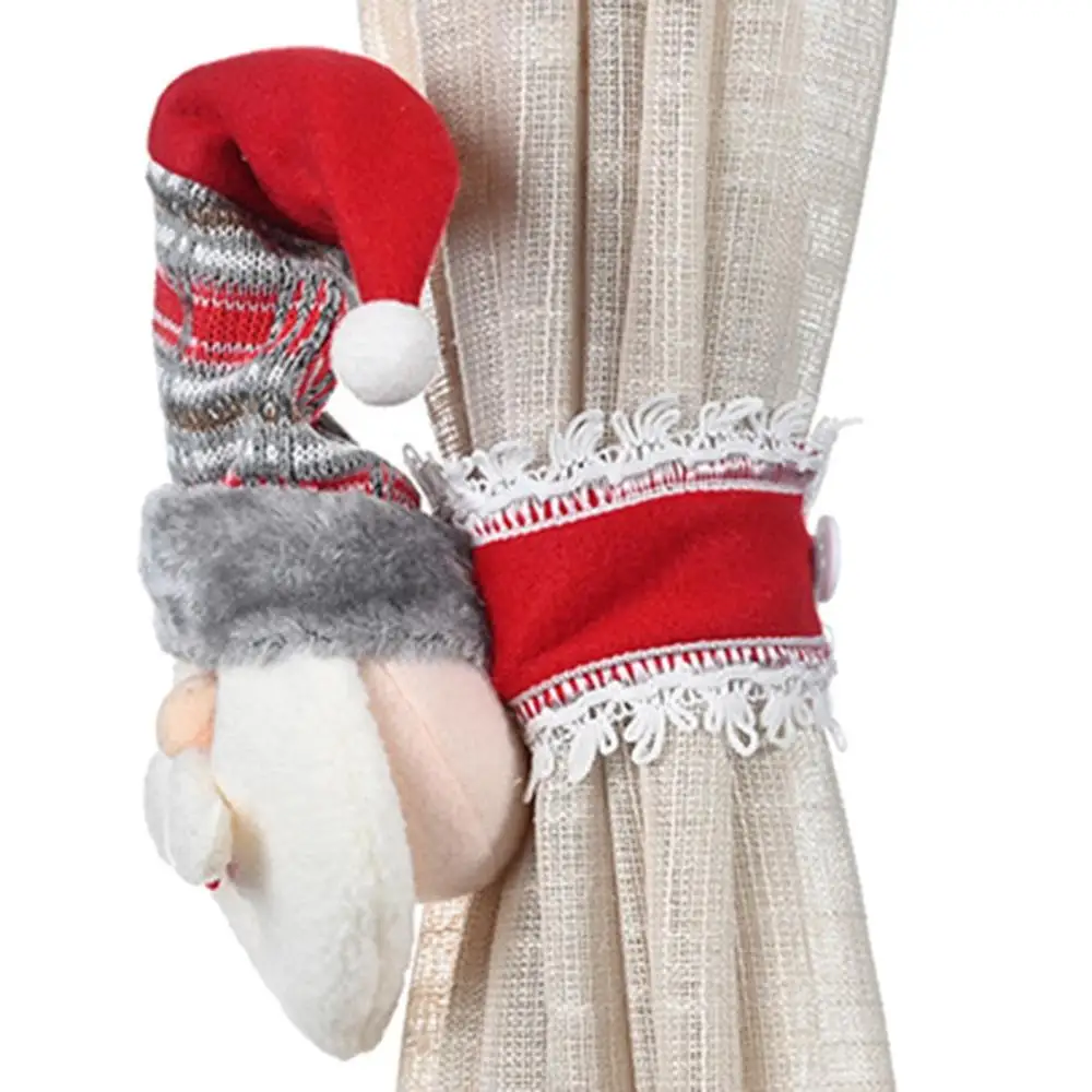 Santa Clause Snowman Deer Dolls Curtain Buckle Christmas Decoration for Home New Year Party Decor weihnachtsdekoration#35