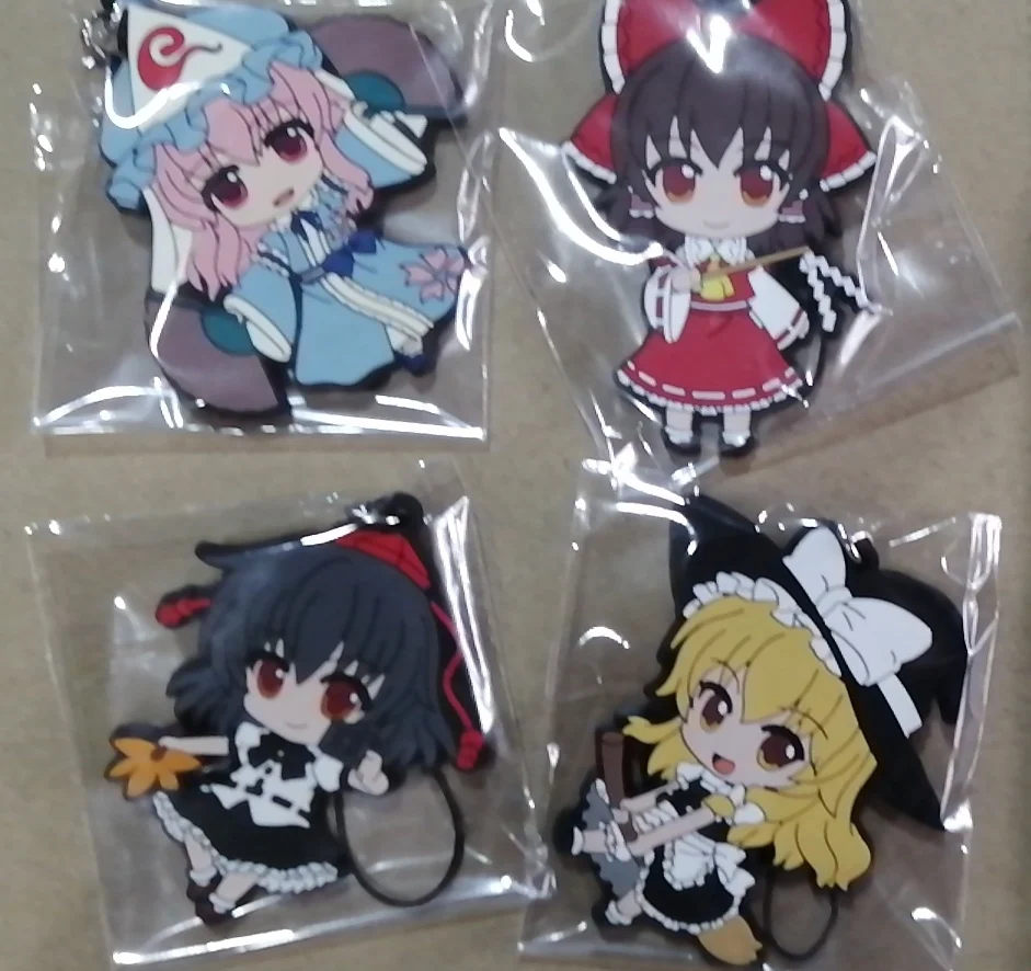 Новое поступление, 4 шт./лот, японское аниме, Рисунок Touhou, проект, резина, силикон, запах пота, мобильный телефон, подвески/брелок для ключей, мальчик/девочка