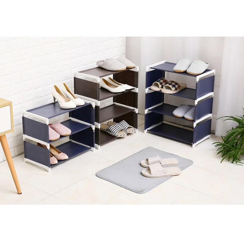 4 ярусная стойка для обуви в сборе шкаф хранения из нержавеющей стали