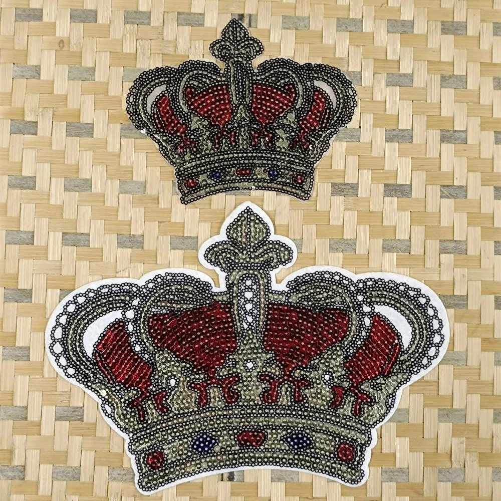 

Apparel large embroidery big crown patches for clothing AM-3404