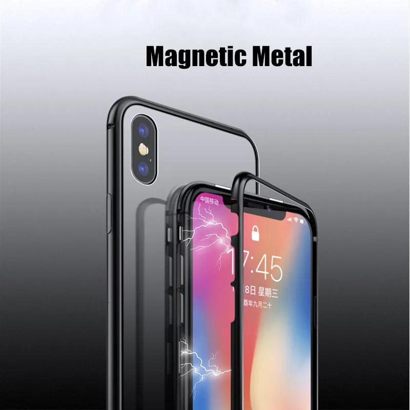 Металлический магнитный чехол для iPhone11 Pro Max iPhone EXR X XS 6 6S 7 8 Plus двухсторонний из