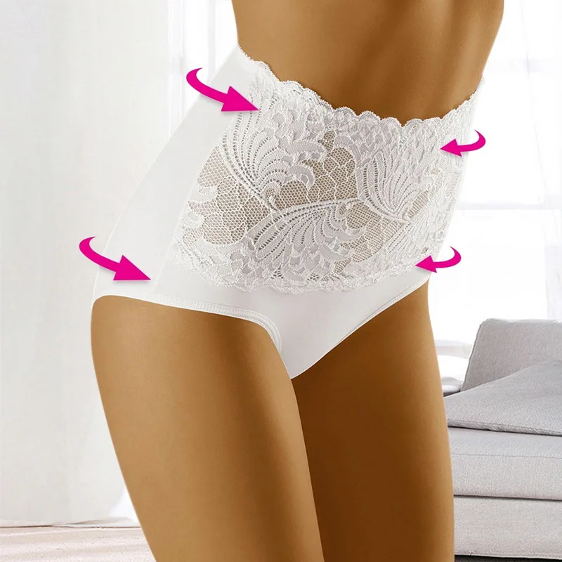 Women Lace Panties High Fit Cotton Waist Underwear Body Shaping Sexy Lingerie Slimming Tummy Control Pants | Женская одежда