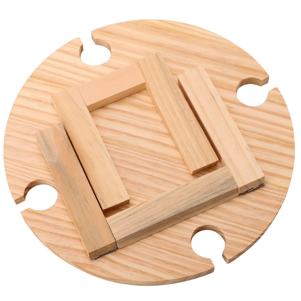 

Picnic Wine Glass Holder Wooden Portable Removable Foldable Dining Table